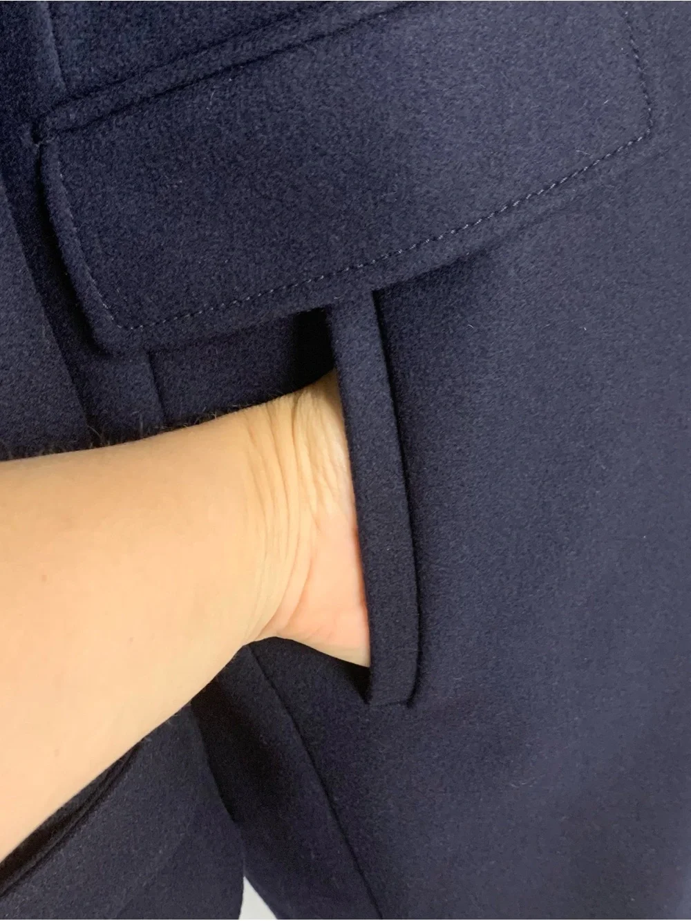 J Crew Women 8 Melton Wool Coat Faux Fur Collar Gold Crest Buttons Navy Overcoat